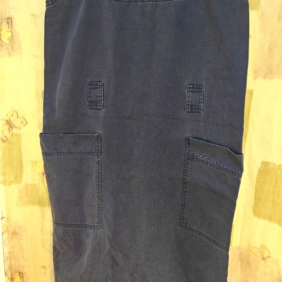 Washed blue sleeveless button up back dress - Picture 3 of 5